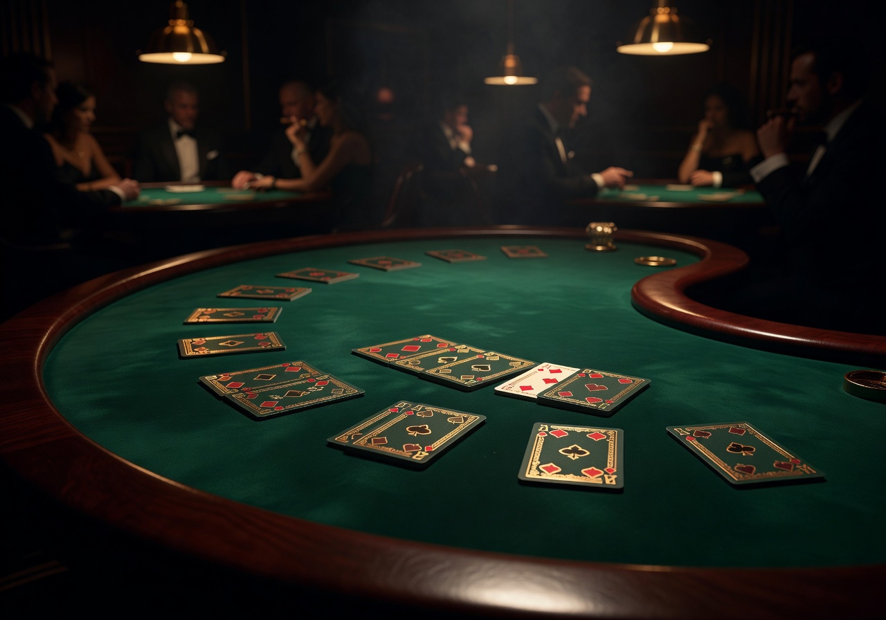 Mesa de Baccarat con cartas premium
